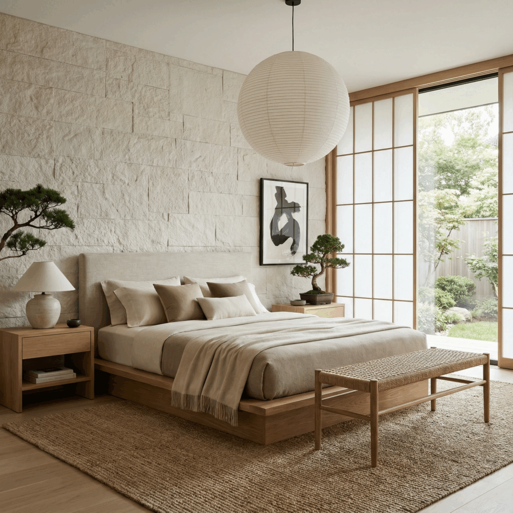 chambre interior design aix marseille conseil deco japandi wabi sabi