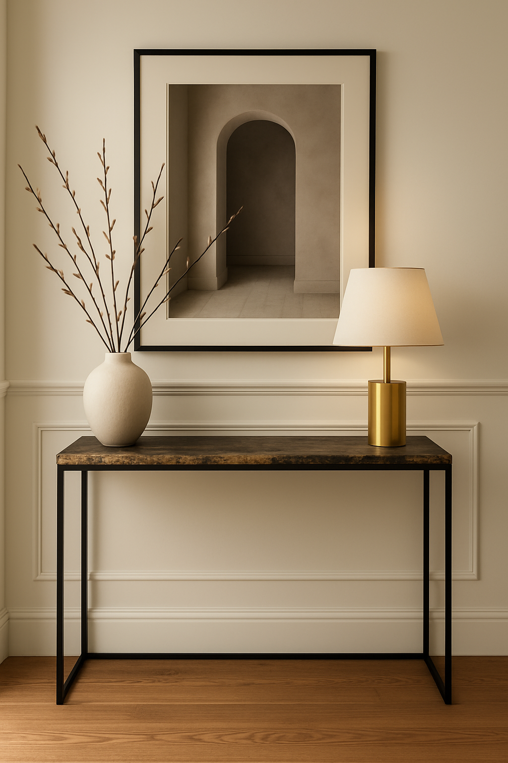 console entrée appartement airbnb aix-en-provence marseille décoration d'intérieur maison olympia