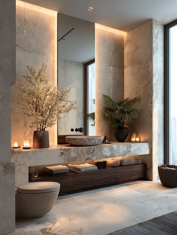 salle d ebain avec detail en feuille d epierre deco marseille aix