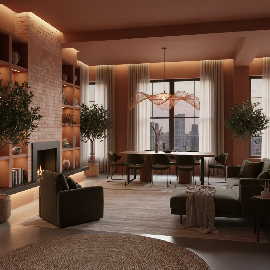 Open space moderne à Aix : îlot central et bibliothèque ajourée