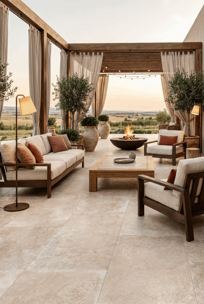 travertin en exterieur veranda design aix marseille déco