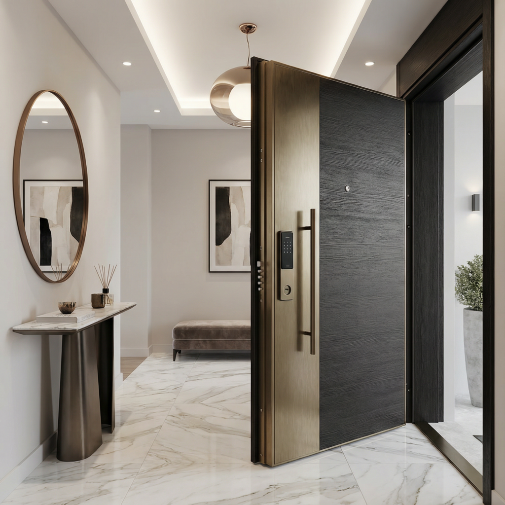 porte blindée moderne de design élegant et intemporel - rénovatons maison olympia aix en provence marseille