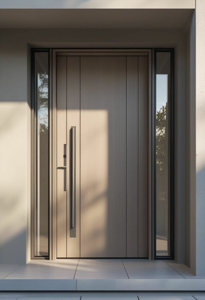 Porte blindée élégante alliant sécurité renforcée et design contemporain