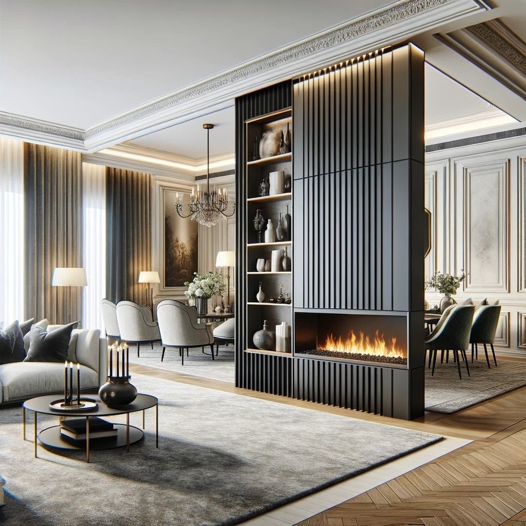 cloison intérieur cheminée décoration d'intérieur aix en provence