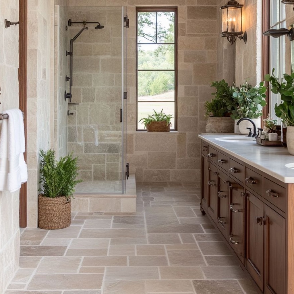 Finitions de sols en pierre : poli, adouci et brossé, l’élégance au bon niveau d’adhérence