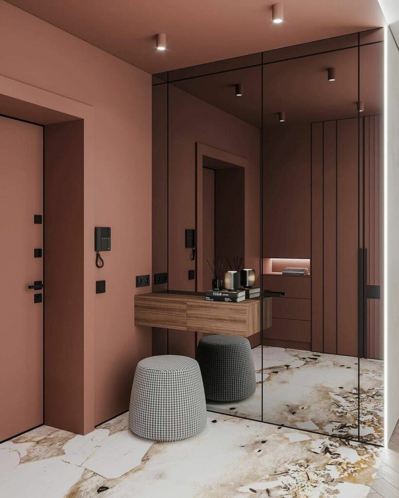 mur et plafond terracotta conseil déco aix-en-provence