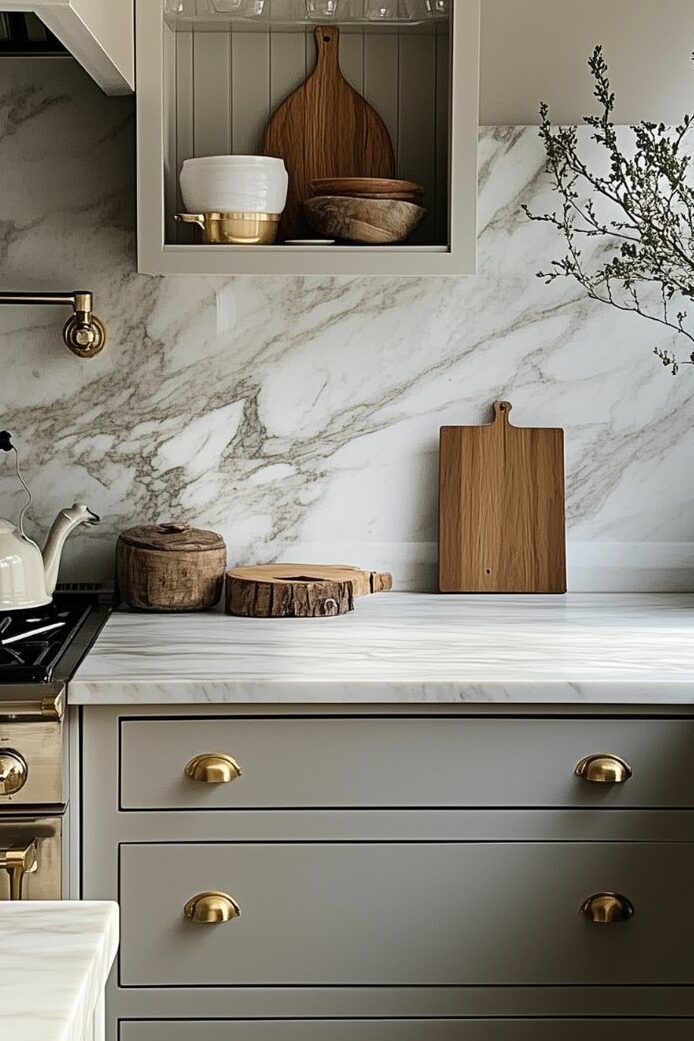 crédence de cuisine en marbre carrara 