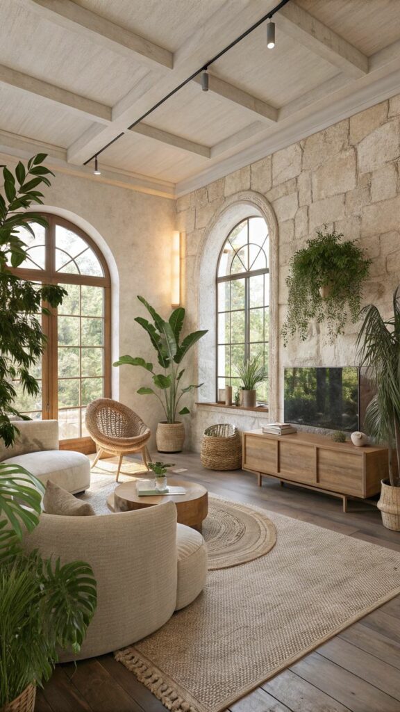 Textiles naturels lin et laine pour une décoration biophilique